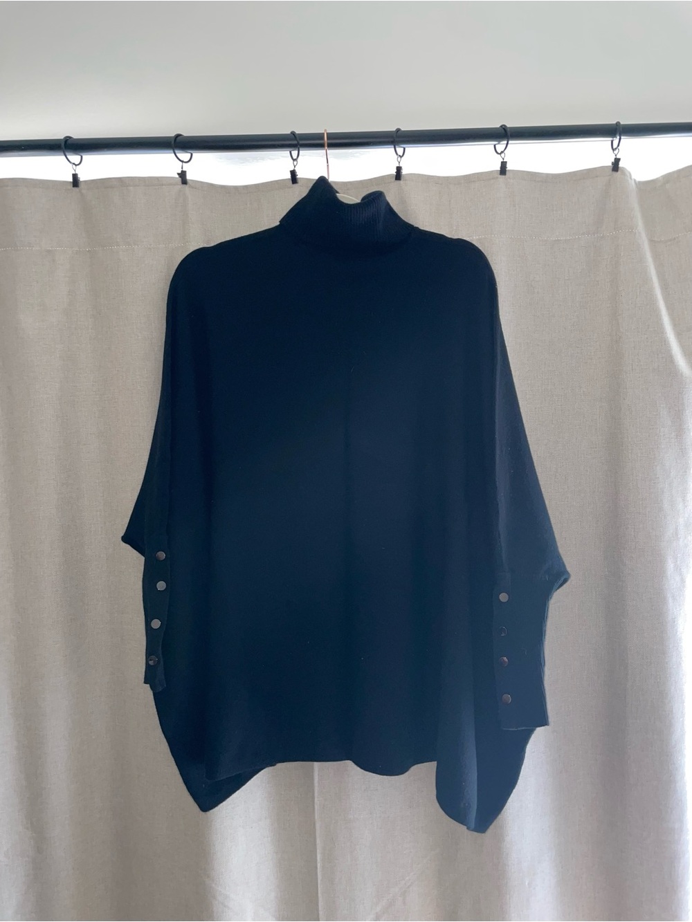 Alfani Black Batwing Turtleneck Sweater | Size S